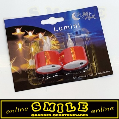 Conjunto de 2 Velas de Chá Led Vermelhas