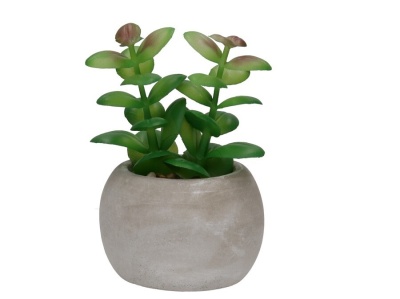 Flor decorativa em vaso de loiça 6x6x10cm