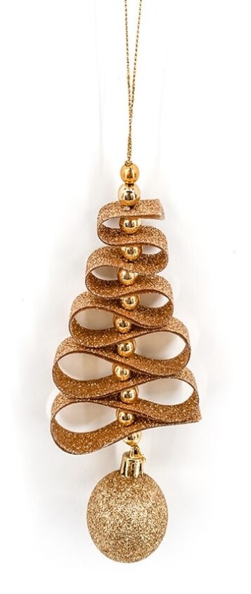 Árvore de pendurar, decorativa dourada