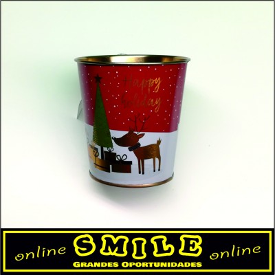 Lata decorativa de Natal- Vermelho
