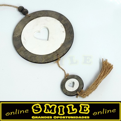 Bola de Natal Decorativa  em Madeira de Pendurar