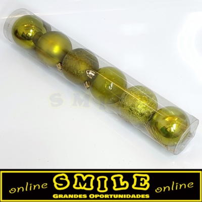 Conjunto de 6 Bolas de Natal Verdes Surtidas