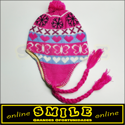 Gorro com tranças - Rosa