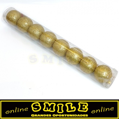 Conjunto de 8 Bolas de Natal Douradas