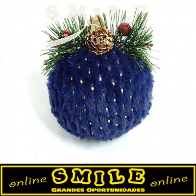 Bola Decorativa Azul Felpuda