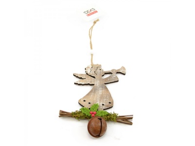 Decorativo p/ pendurar anjo c/ guizo 25x12x3cm