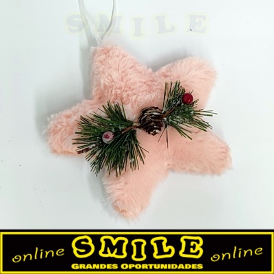 Estrela Felpuda Rosa Velho