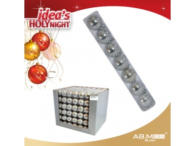 Conjunto 7 bolas prateadas de Natal