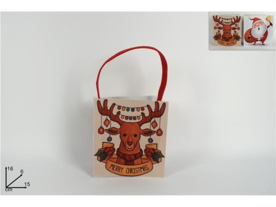 Saco quadrado natalício, em feltro