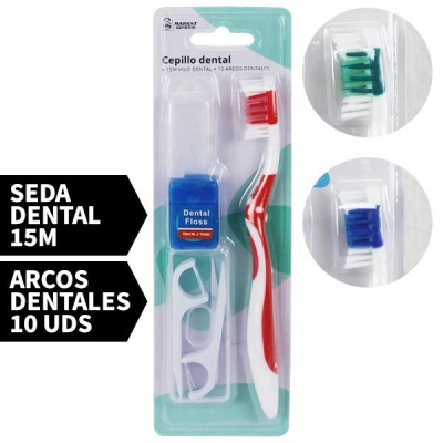 Pack de escova de dentes + Fio dental + arcos dentais