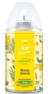Recarga ambientadora em spray para máquina Mimosa e Baunilha (60 dias) 250ml
