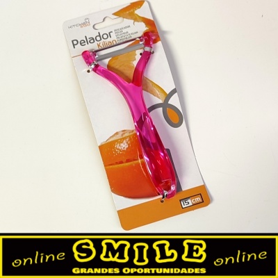 Pelador plástico transp. de 15 cm - Rosa