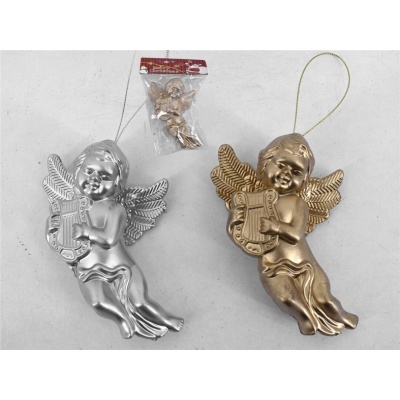 Anjo de plástico prateado (13cm)