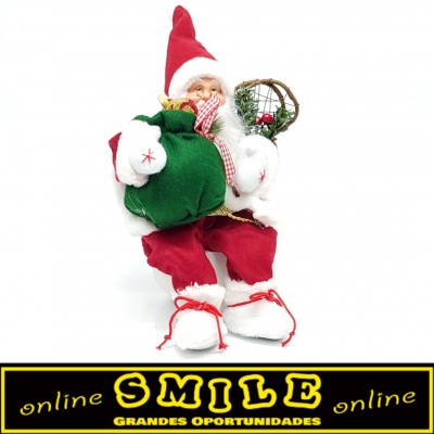 Pai Natal sentado Vermelho 30cm