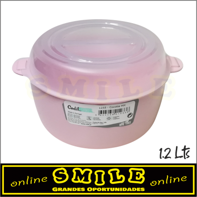 Caixa para Alimentos Redonda Rosa - 1.2 Lts - Cocotte MM