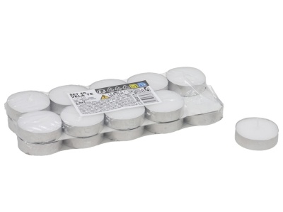 Pack de 20 tea-ligts brancas 4cm