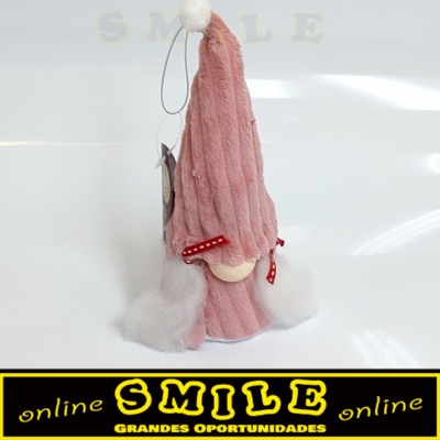 Boneco de Natal c/ Tranças Rosa Velho