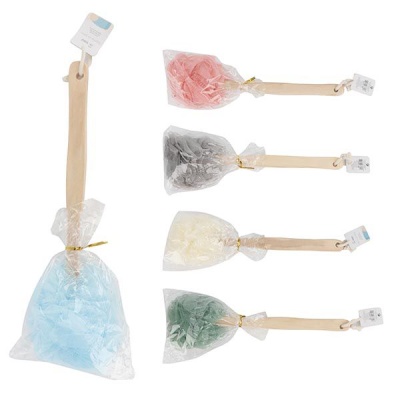 Puff de banho c/ cabo em madeira