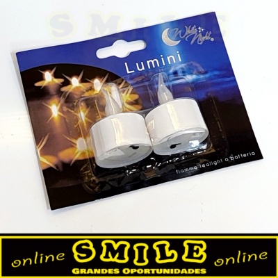 Conjunto de 2 Velas de Chá Led Brancas