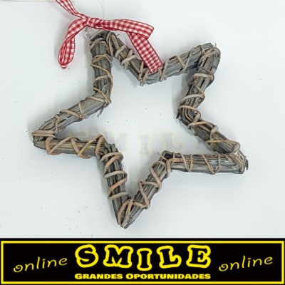 Estrela em Madeira c/ Laçarote Vermelho