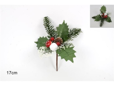 Arranjo de Natal com cogumelo e pinha (17cm)