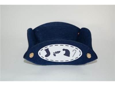 Cesto para pão em tecido azul (feltro) 30cm