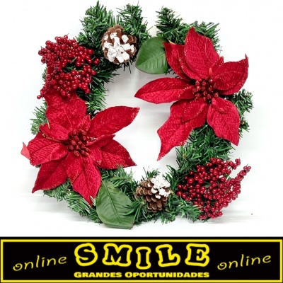 Coroa Flores Bourdeaux 36cm de pendurar