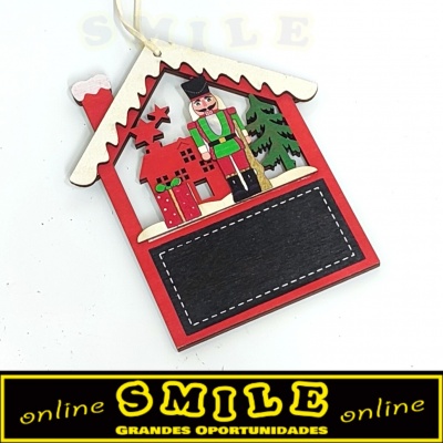 Casinha em Madeira Decor Vermelha/ Ardósia