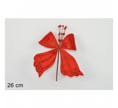 Decoração de Natal vermelha em forma de laço (26cm)