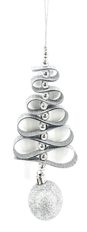 Árvore de pendurar, decorativa em prateado (17cm)