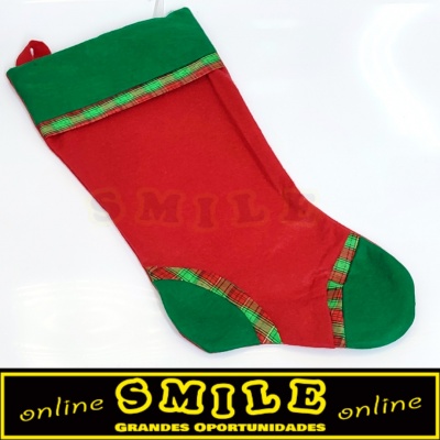 Bota de Natal Decorativa em Tecido Vermelha