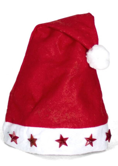 Gorro de Natal de adulto c/ luz (28x40cm)