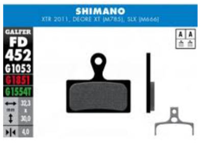 Pastilhas Galfer Shimano XTR-XT-SLX PRO