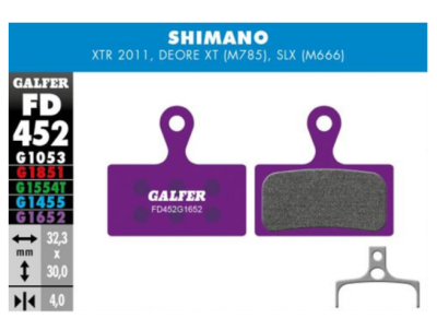 Pastilhas Galfer Shimano XTR-XT-SLX e-bikes