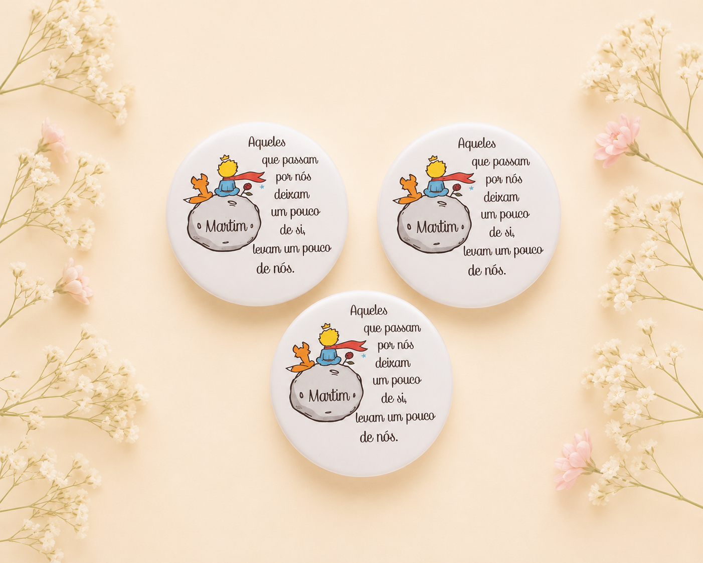 Coleção Principezinho – Crachás, Ímanes & Porta-chaves Personalizados Coleção Principezinho – Crachás, Ímanes & Porta-chaves Personalizados