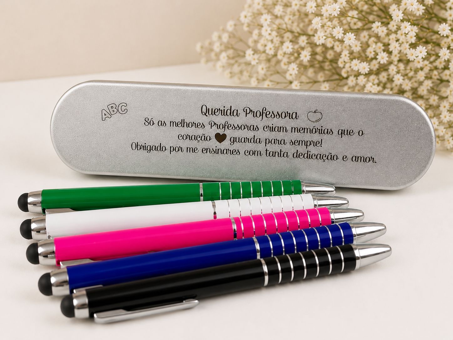 Caixinha de Metal Gravada + Caneta Personalizada Caixinha de Metal Gravada + Caneta Personalizada