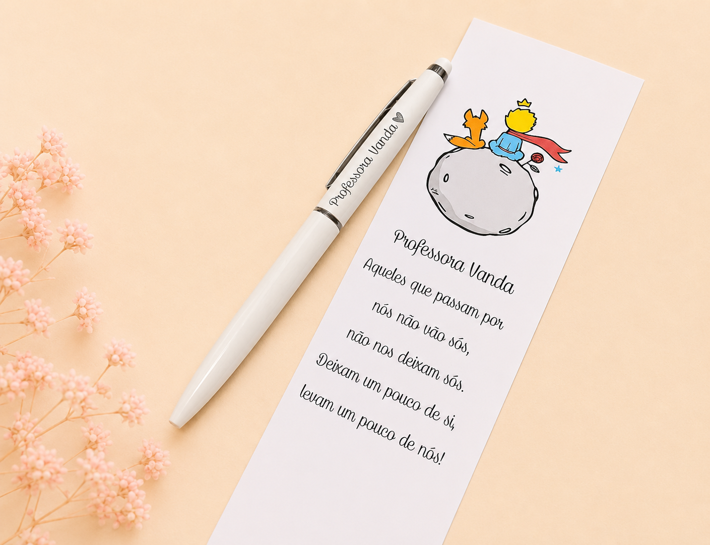 Conjunto Personalizado Caneta + Marcador de Livro Principezinho Conjunto Personalizado Caneta + Marcador de Livro Principezinho