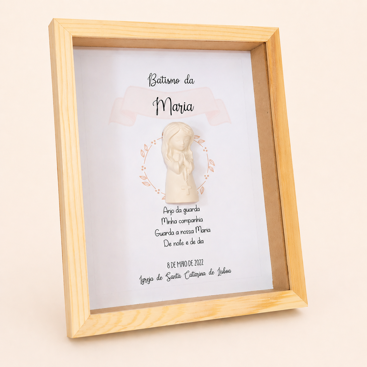 Quadro Personalizado com Aplicação em Gesso | Batizado, Comunhão e Crisma Quadro Personalizado com Aplicação em Gesso | Batizado, Comunhão e Crisma