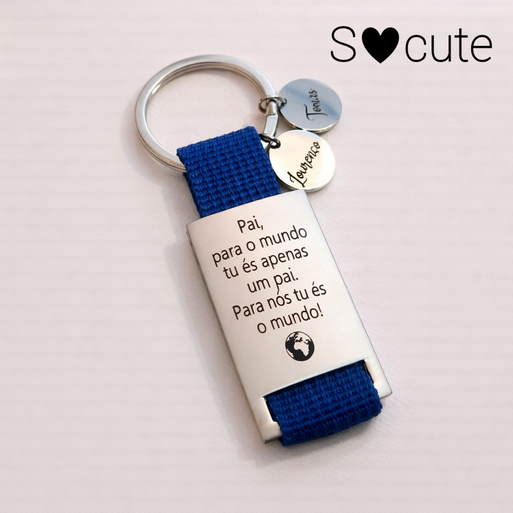 Porta-Chaves Personalizado “Pai, Para Nós Tu És o Mundo” Porta-Chaves Personalizado “Pai, Para Nós Tu És o Mundo”