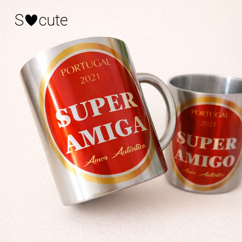 Caneca em aço SUPER AMIGO(A) Caneca em aço SUPER AMIGO(A)