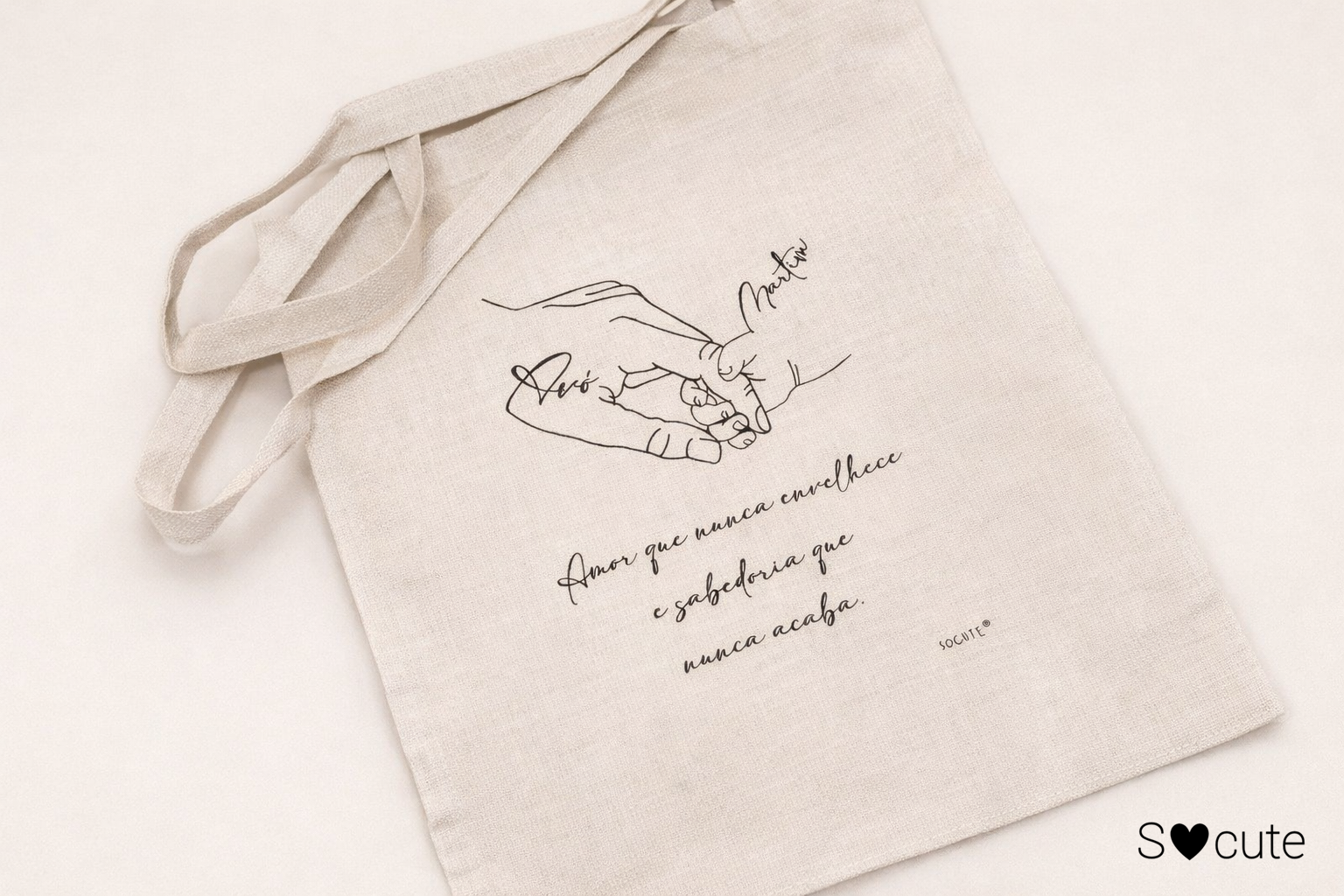 Saco personalizado "Amor que nunca envelhece e sabedoria que nunca acaba" Saco personalizado "Amor que nunca envelhece e sabedoria que nunca acaba"