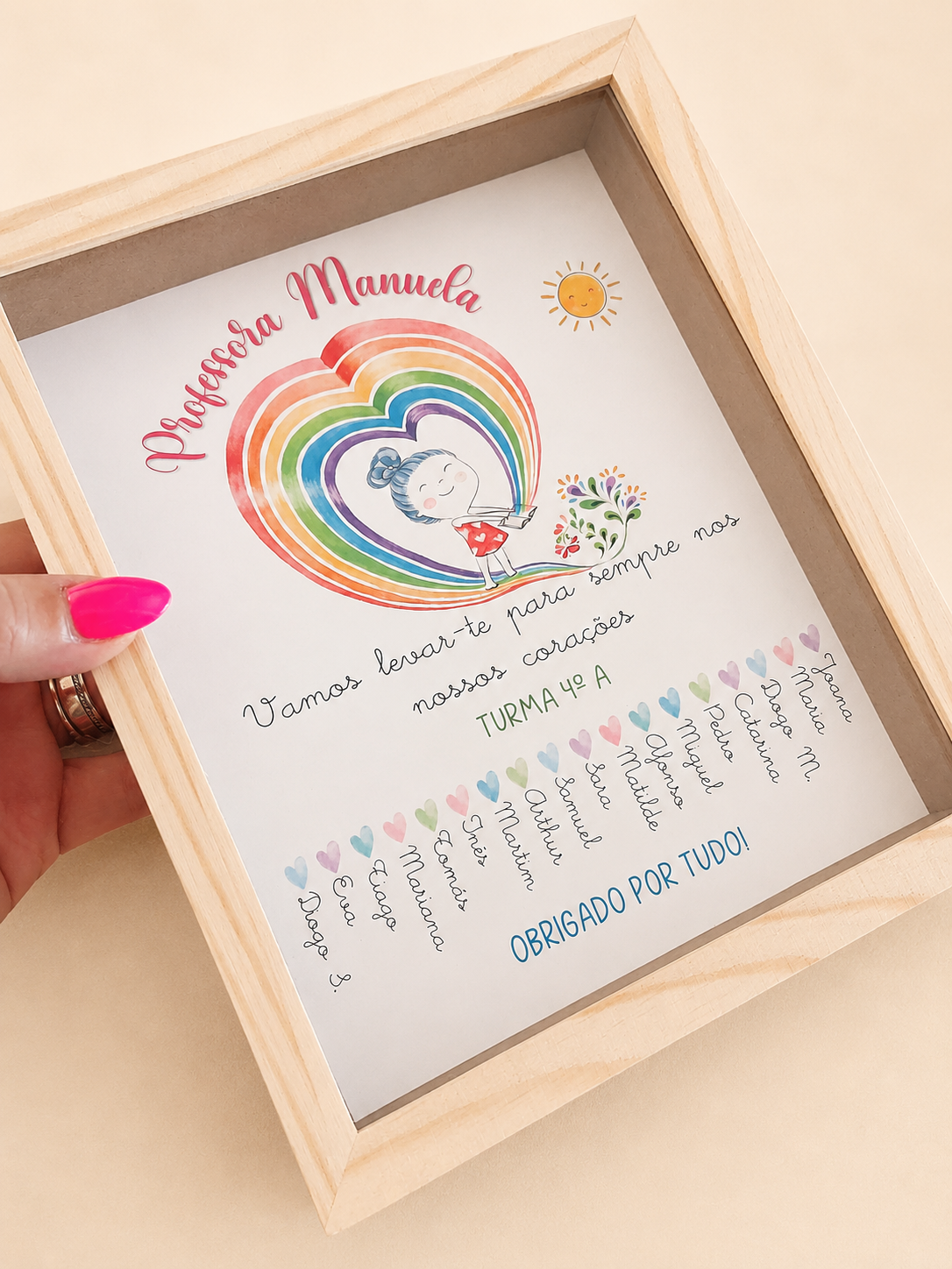 Quadro Personalizado para Professora — Mensagem Especial com Nomes dos Alunos Quadro Personalizado para Professora — Mensagem Especial com Nomes dos Alunos
