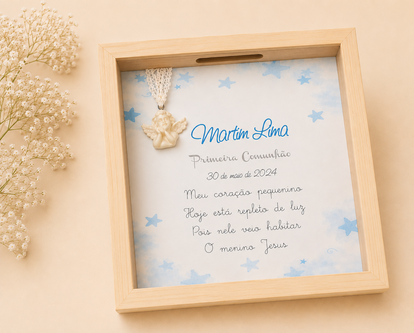 Quadro Mealheiro Personalizado para Primeira Comunhão/Crisma Quadro Mealheiro Personalizado para Primeira Comunhão/Crisma