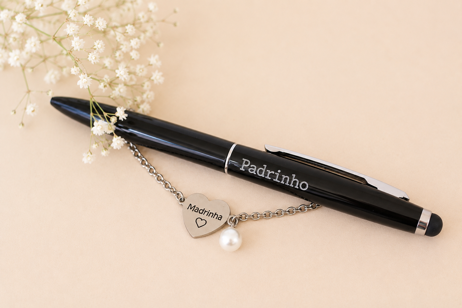Caneta Personalizada Padrinho com Pulseira Madrinha Caneta Personalizada Padrinho com Pulseira Madrinha