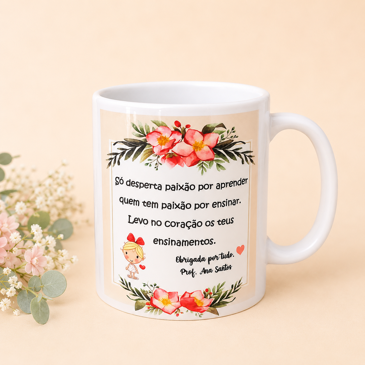 Coleção Ensinar com o Coração – Presentes Personalizados para Professora Coleção Ensinar com o Coração – Presentes Personalizados para Professora