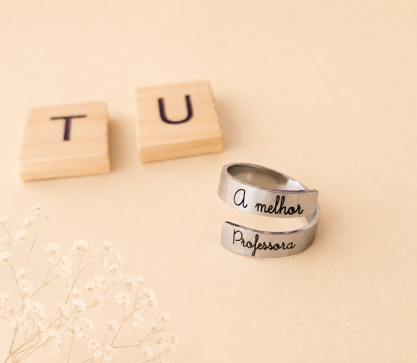 Anel Ajustável Personalizado — Melhor Professora, Educadora, Auxiliar ou Catequista Anel Ajustável Personalizado — Melhor Professora, Educadora, Auxiliar ou Catequista