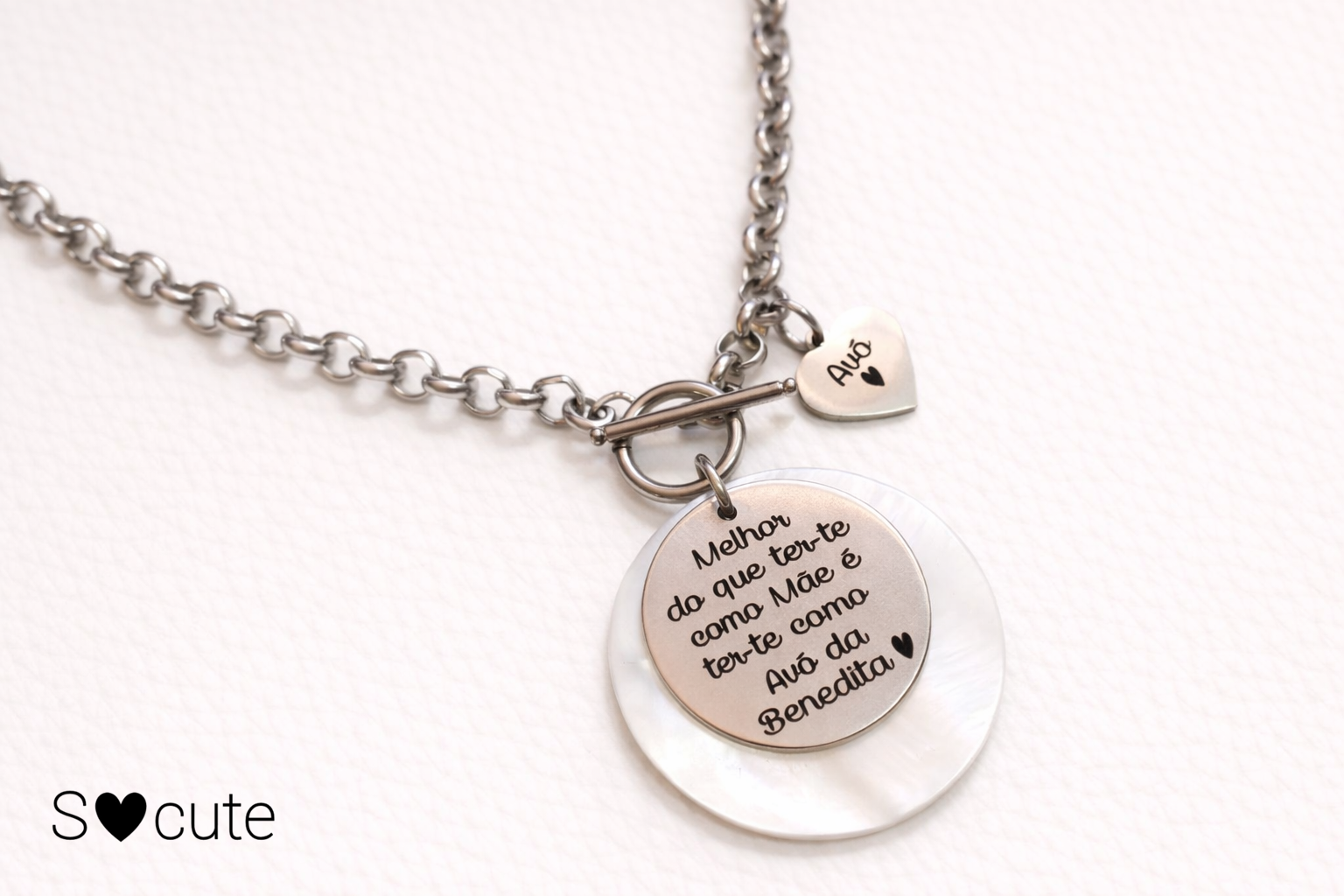 Colar Personalizado para Avó – Mensagem Gravada com Amor Colar Personalizado para Avó – Mensagem Gravada com Amor