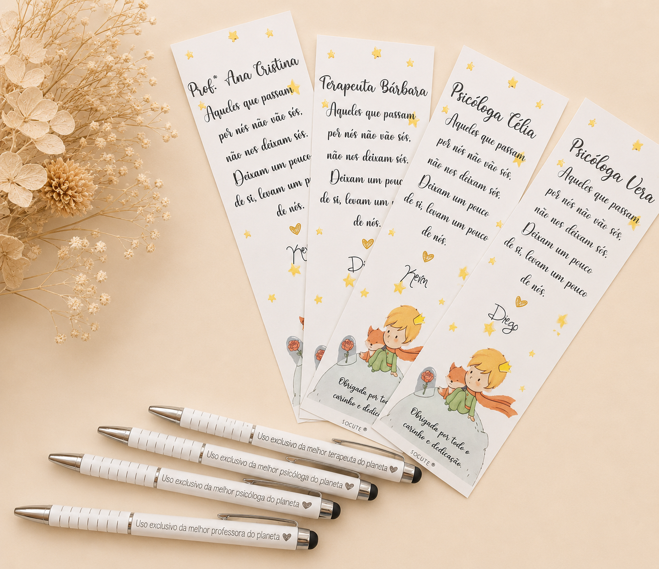 Conjunto Personalizado Caneta + Marcador de Livro Principezinho Conjunto Personalizado Caneta + Marcador de Livro Principezinho