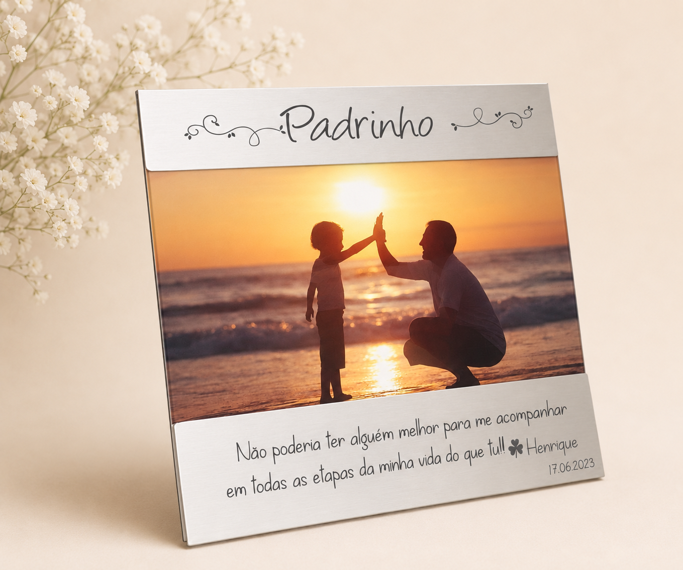 Moldura Personalizada para Padrinho com Fotografia – Presente Especial Moldura Personalizada para Padrinho com Fotografia – Presente Especial