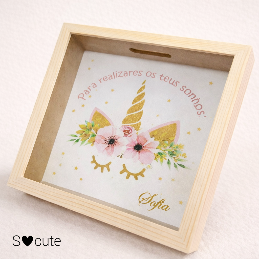 Quadro Mealheiro Personalizado – Sonhos, magia e um nome especial Quadro Mealheiro Personalizado – Sonhos, magia e um nome especial